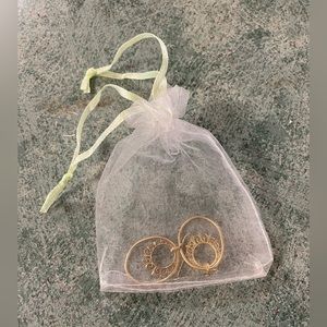 Petite gold accented hoop earrings